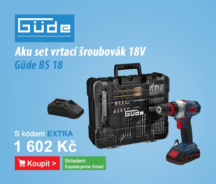 Aku vrtací šroubovák 18V 1x2,0Ah BS 18 - Set Güde 58701