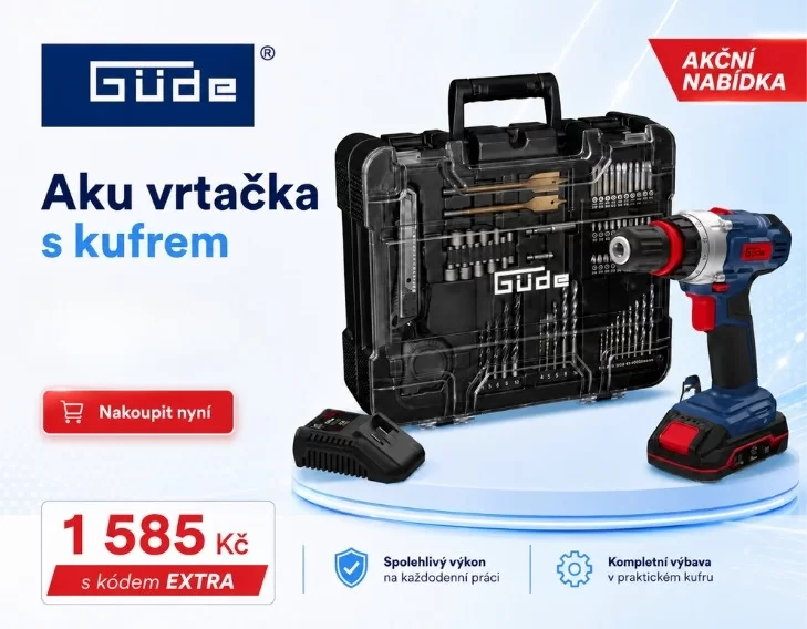 Aku vrtací šroubovák 18V 1x2,0Ah BS 18 - Set Güde 58701