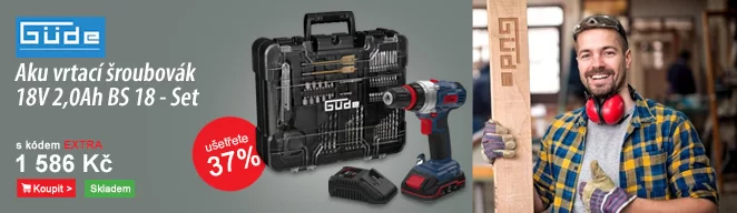 Aku vrtací šroubovák 18V 1x2,0Ah BS 18 - Set Güde 58701