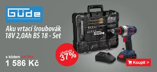 Aku vrtací šroubovák 18V 1x2,0Ah BS 18 - Set Güde 58701