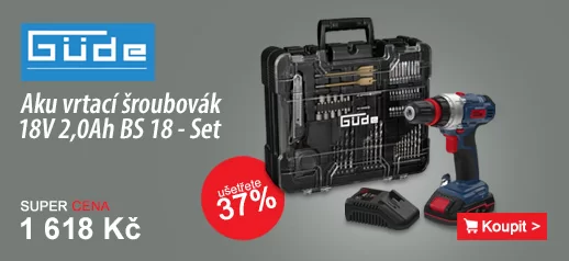 Aku vrtací šroubovák 18V 1x2,0Ah BS 18 - Set Güde 58701