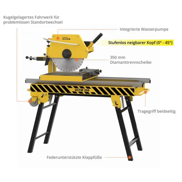 Řezačka na dlažbu, kámen a beton GSTM 350 Güde 55377
