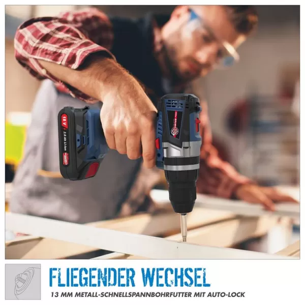 Aku příklepová vrtačka 18V bez aku BSB 18-0 BL Güde 58445