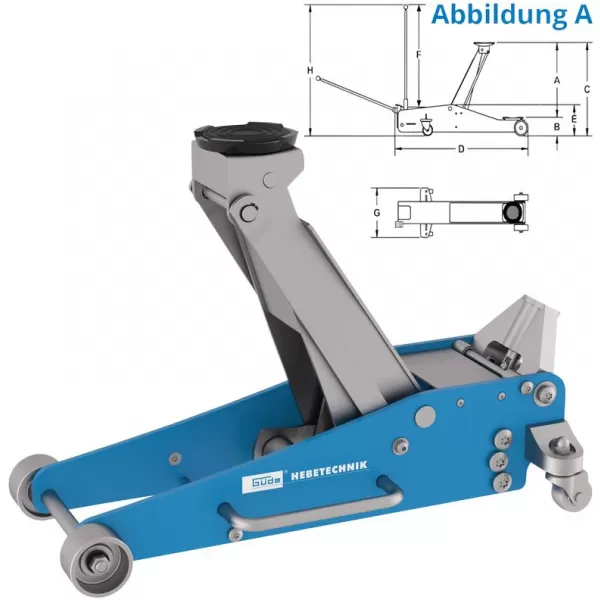 Posuvný hydraulický zvedák GRH 2,5/460 AL Güde 18037